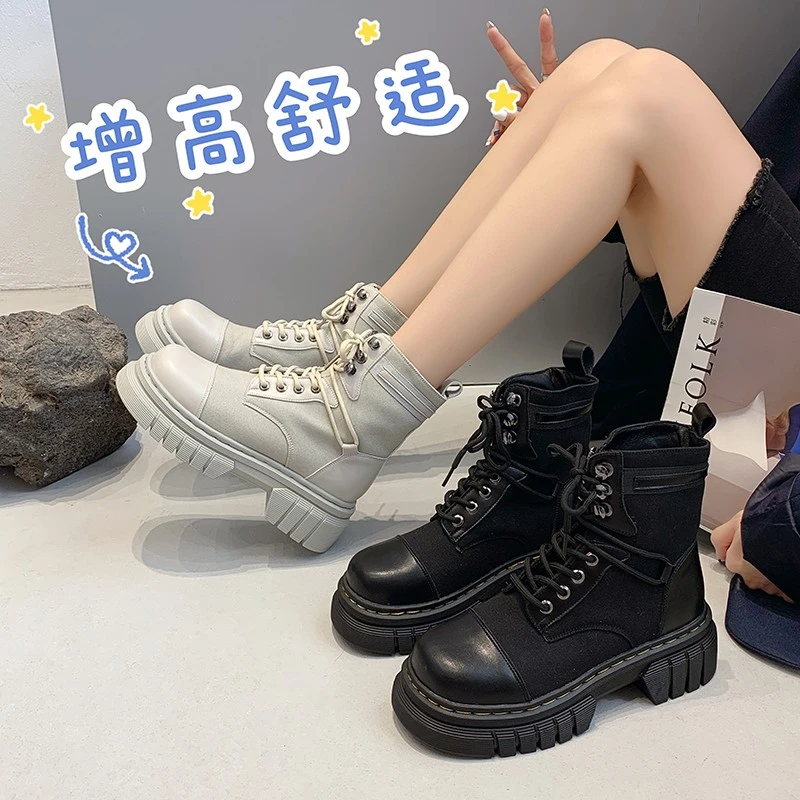Boots Woman 2023 New Ladies Casual Stretch Fabric Socks Boots Fashion Cross-tied Women Shoes Platform Boots Gothic Women Fall
