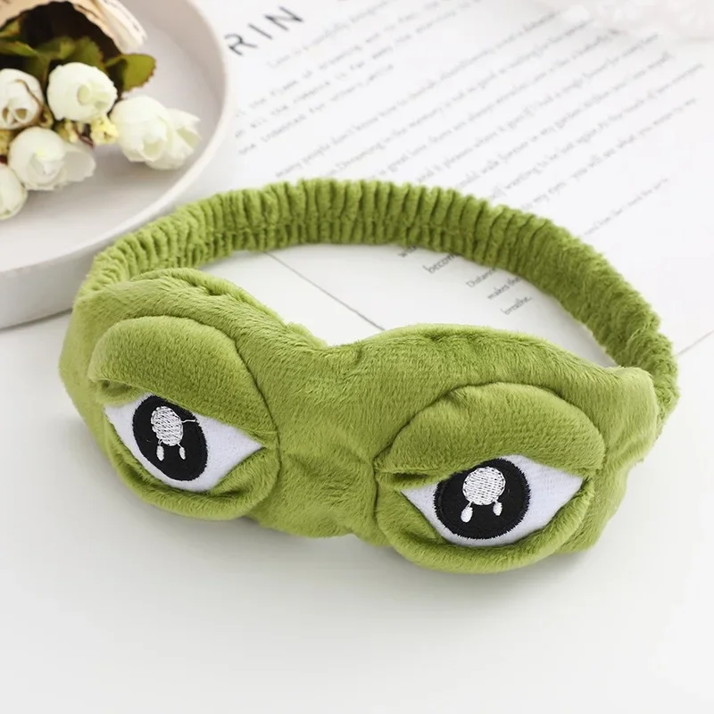 3D Sad Frog Sleep Eye Mask Мягкая комфортная маска для глаз Travel Block Patch Shade Rest Kid Adult
