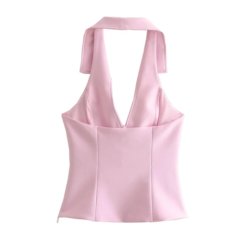 Весенний новый топ с открытой спиной в европейском и американском стиле + юбка