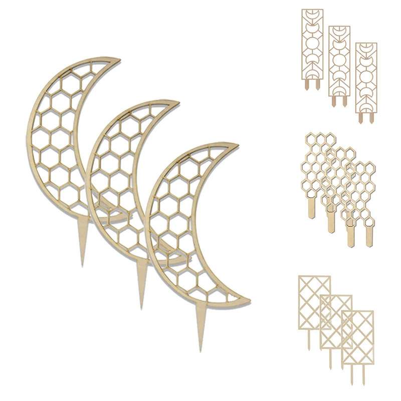 

3Pcs Climbing Vine Rack Plant Potted Wooden Support Frame Flower Decorative Trellis Bracket Vines Climbing Rack Pole