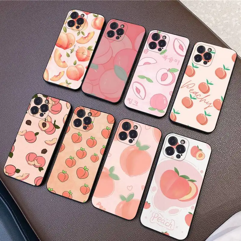 

Summer day Peache Phone Case Silicone Soft for iphone 14 13 12 11 Pro Mini XS MAX 8 7 6 Plus X XS XR Cover