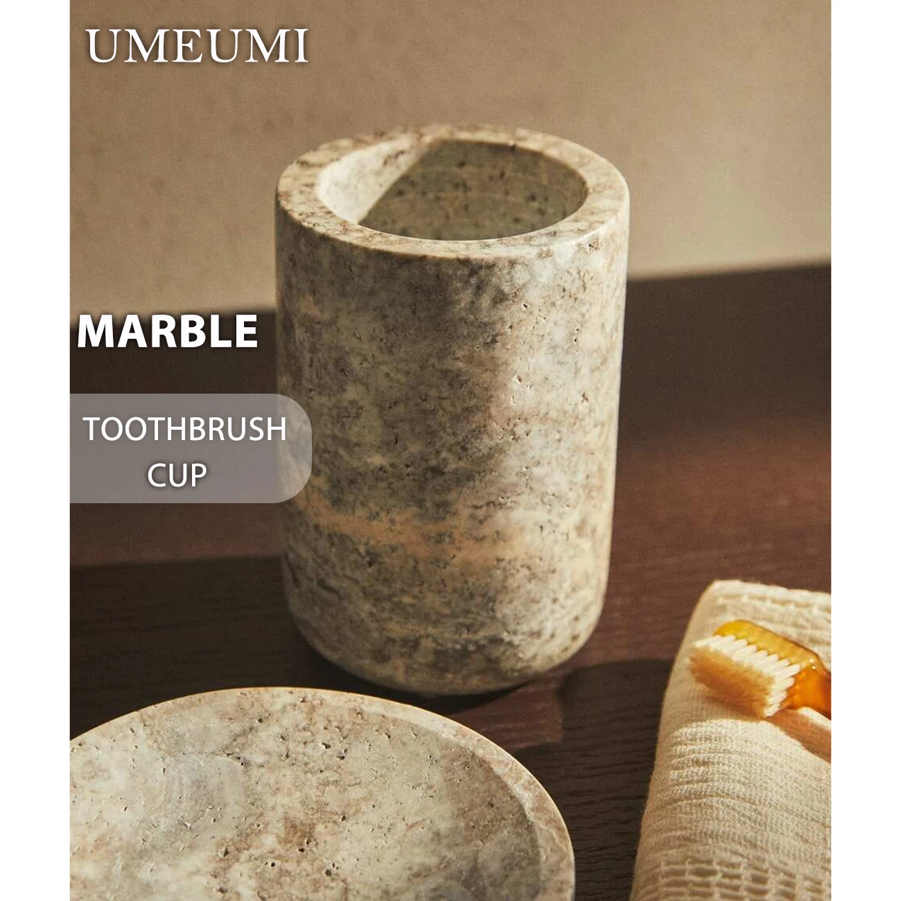 Натуральный мраморный набор для ванной комнаты серый травертин держатель мыла