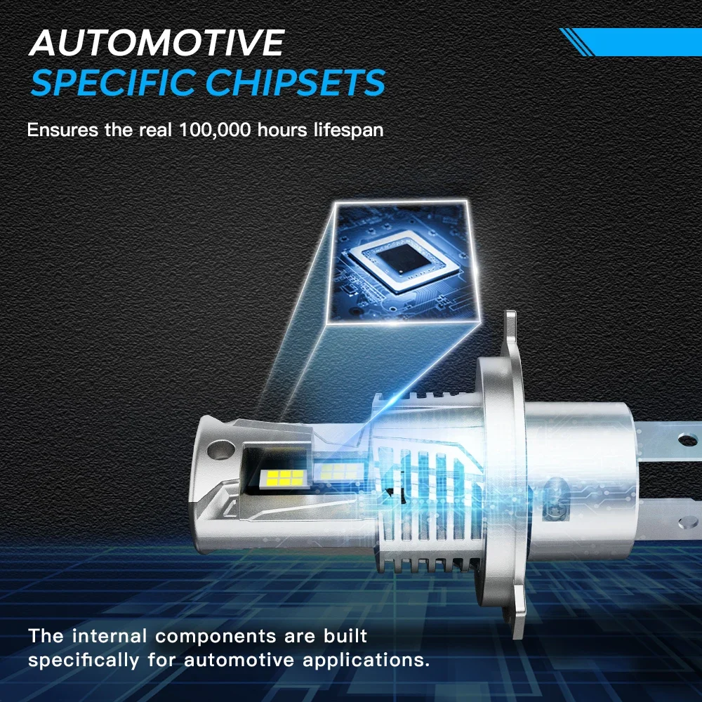 Фото Новый автомобильный светодиодный светильник 22000LM 100W Супер яркий Canbus Авто налобный фонарь 6500K Белые лампы для фар H4 H7 H11 H8 H9 9005 HB3 9006 HB4 №4