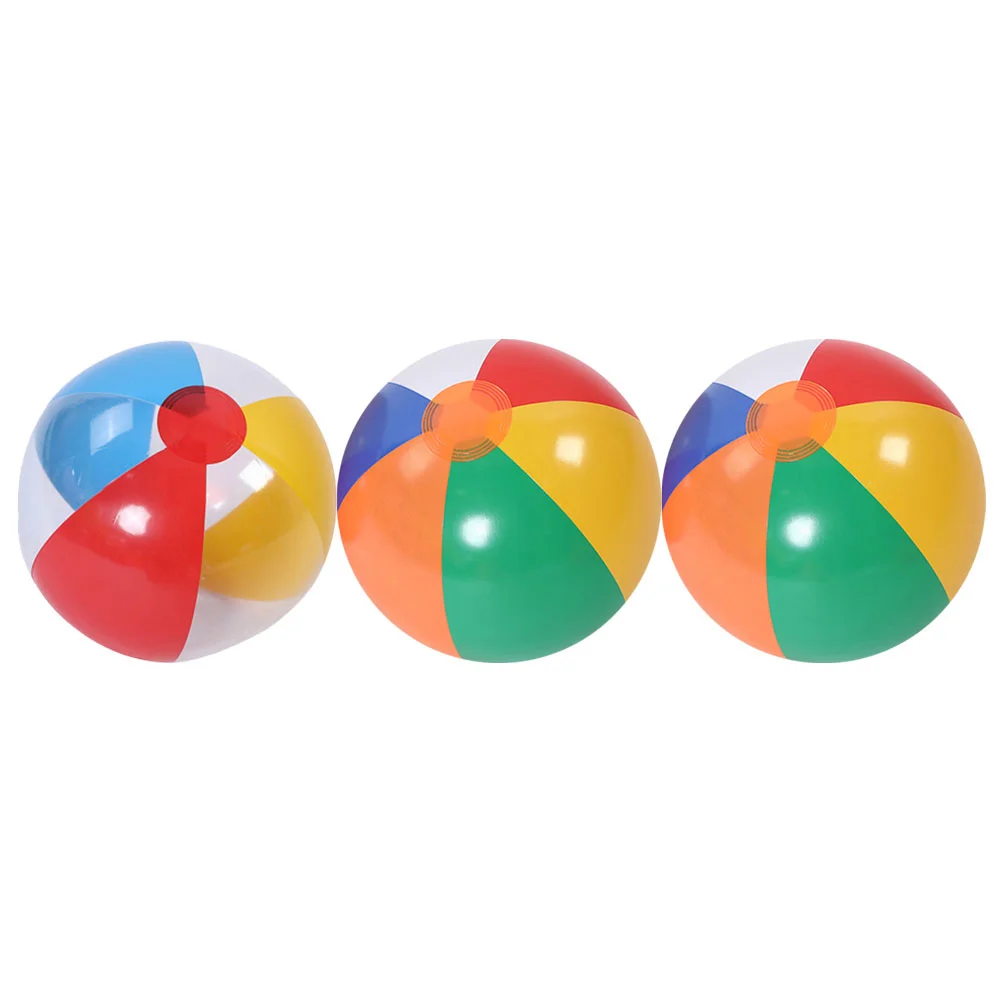 

3 Pcs Inflatable Ball Colorful Play Balls PVC Bulk Beach Water Balloons Toddler Summer Toys Toddlers Game
