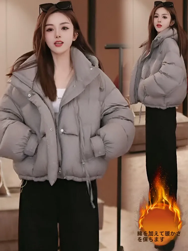 2024 женское пальто с хлопковой подкладкой маленьким капюшоном зимнее новое