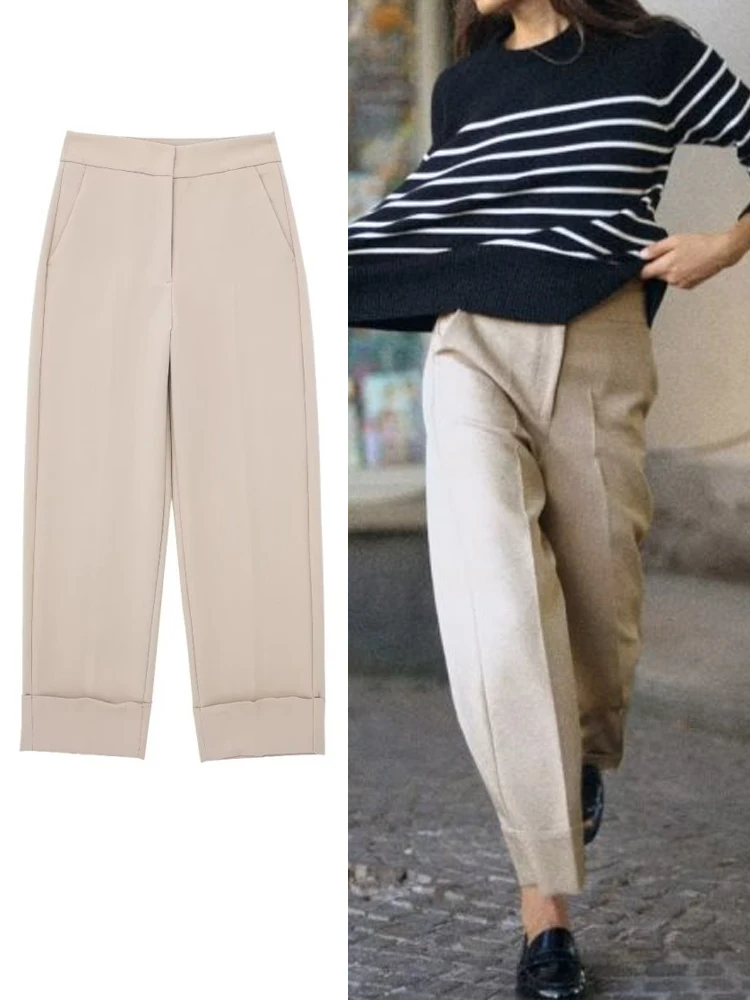 

Брюки женские длинные с завышенной талией, на весну-осень