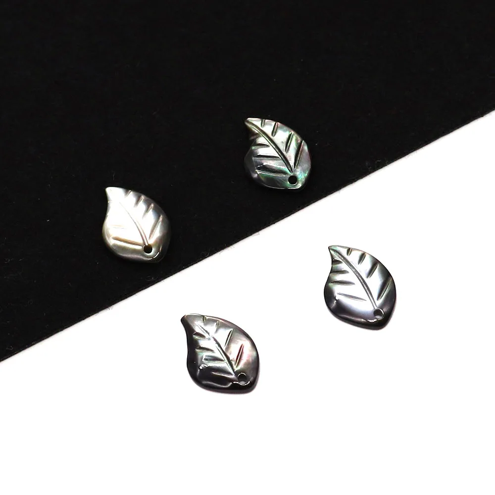 

Natural Carved Black Shell Leaves Pendant for Making Fine Charm Fashion Jewelry DIY Necklace Earring Ladies Bracelet Accessories