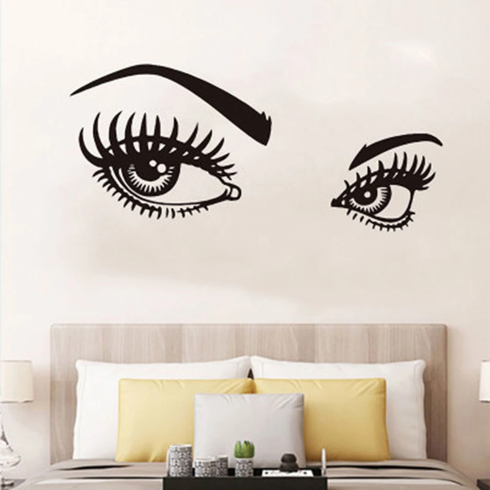 

Sexy Eyelashes Eye Wall Sticker Vinyl Wall Decor for Beauty Salon Art Wall Decals Wallpaper Murals Living Room Decoration