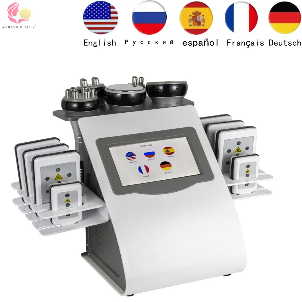 Новинка 2021 6 в 1 ультразвуковая кавитационная вакуумная машина 40K для потери жира