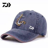 2022 new daiwa washed embroidered fishing cap outdoor sports fashion baseball cap retro casual mens and womens fishing cap
