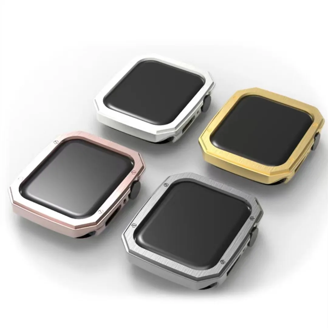 Brushed Color Pattern AP Style Mod Bezel Modification Case Bumper For Apple Watch Ultra 8 7 6 5 4 SE Hard Plastic Frame Cover
