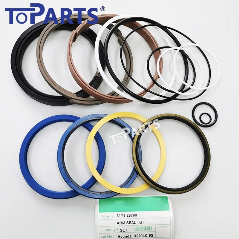 Комплект уплотнений гидравлического рычага цилиндра экскаватора Hyu-ndai R220lc-9s