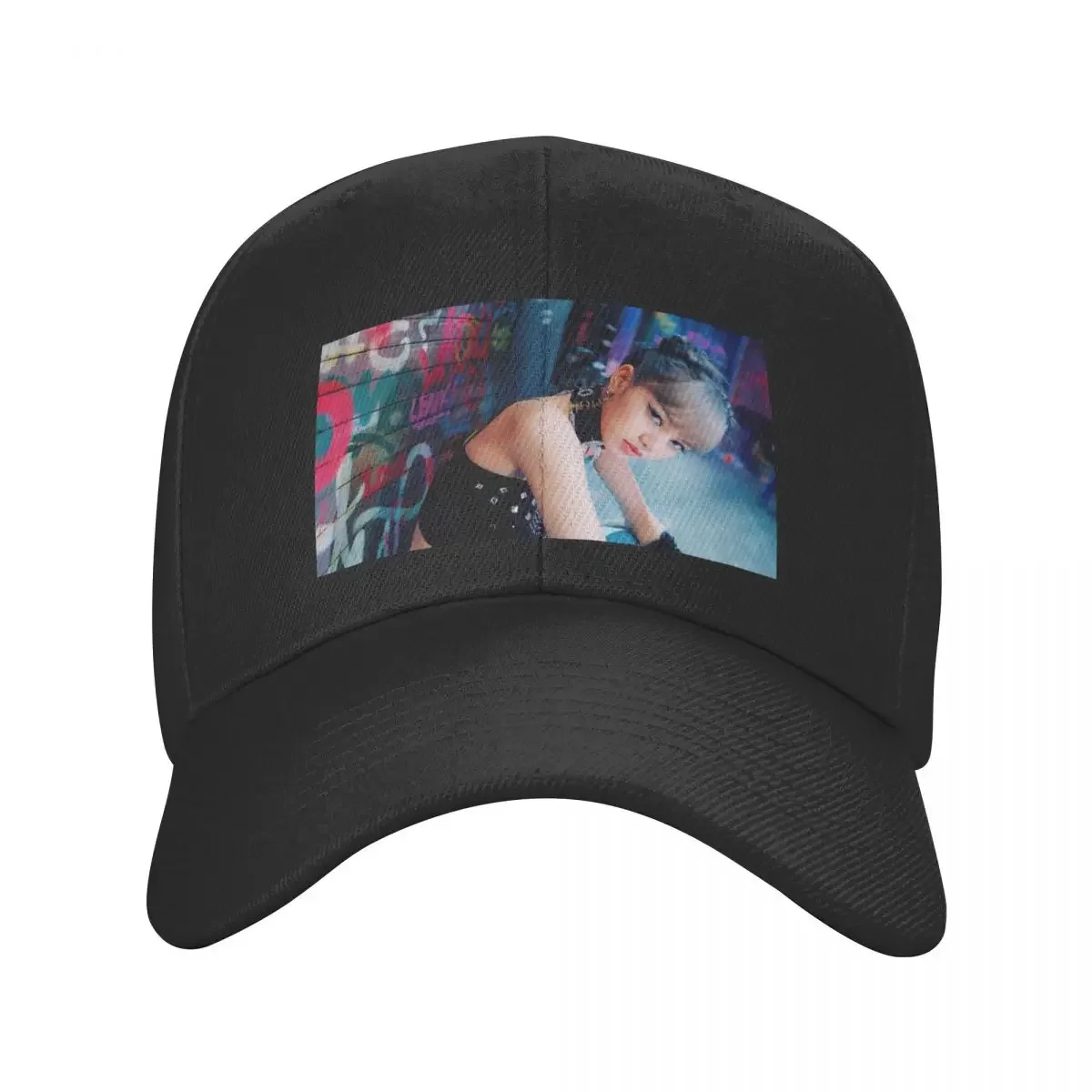 Черно-розовая модная бейсбольная Мужская кепка KPOP из полиэстера 2024 Регулируемая