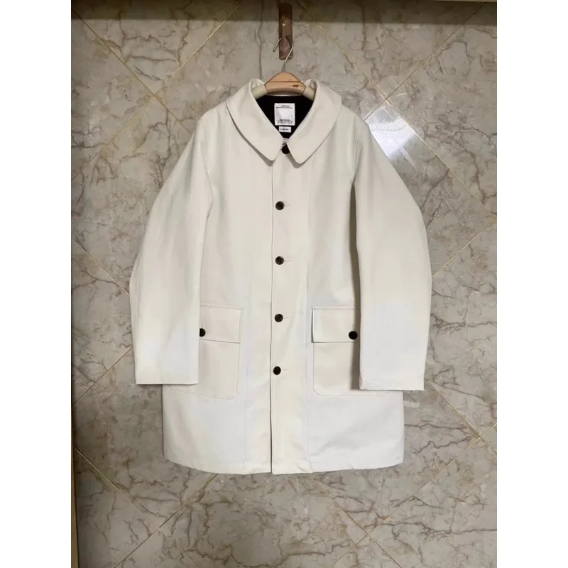 Visvim спешите магазин пальто японское Ретро плотное шерстяное пальто-Тренч куртка