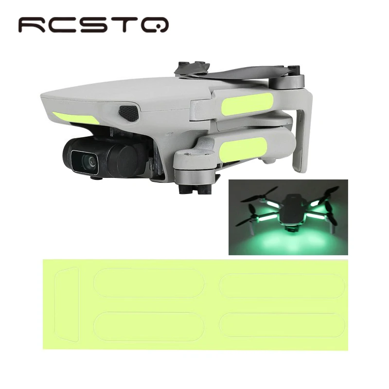 RCSTQ ночные светящиеся наклейки для DJI Mini 3 Pro Дрон ночной полет флуоресцентные наклейки 1 комплект водонепроницаемые светящиеся ленты аксессуары