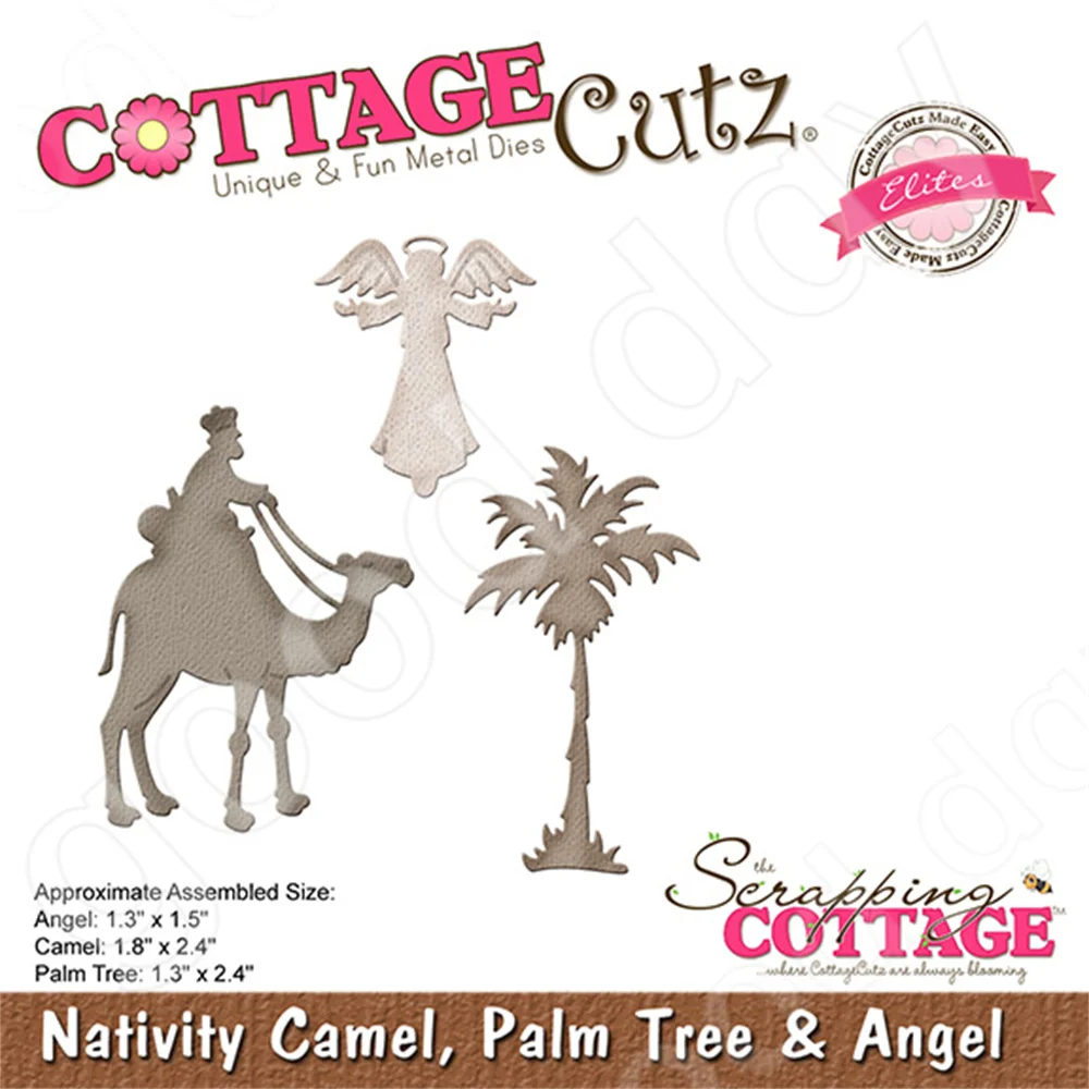 

Nativity Camel Palm Tree & Angel Metal Cutting Dies Scrapbook Diary Decoration Embossing Template Diy Greeting Card Handmade New
