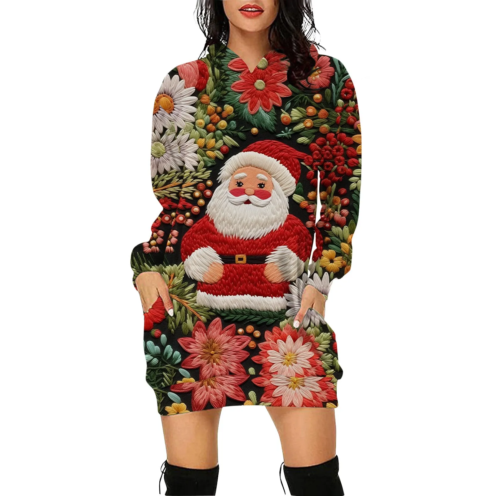 

Женский Повседневный свитер с капюшоном, женские пуловеры, элегантные новые рождественские Женская толстовка с принтом 국 옷