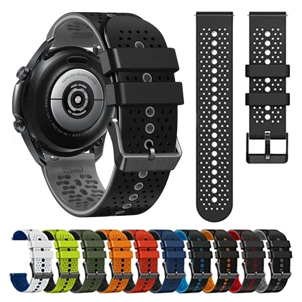 Ремешок силиконовый для смарт-часов TicWatch Pro 3 GPS GTX 2021 2020 22 мм