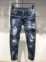 new d2 vintage patch paint splatter jeans dsquared2 fashion ripped jeans boyfriend gift distressed streetwear size 44 54 a232