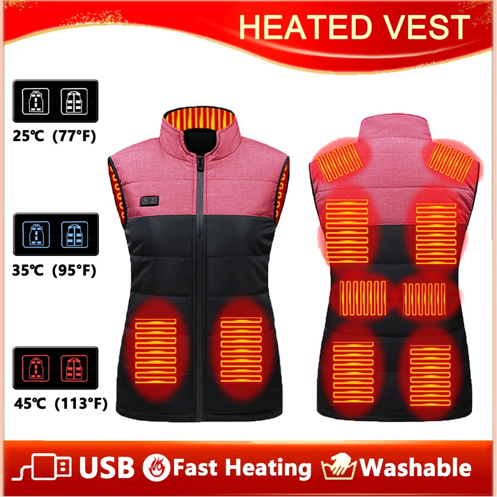 

Жилет с подогревом для влюбленных женщин и мужчин, зимняя теплая моющаяся одежда для отдыха на открытом воздухе, куртка без рукавов для мужч...