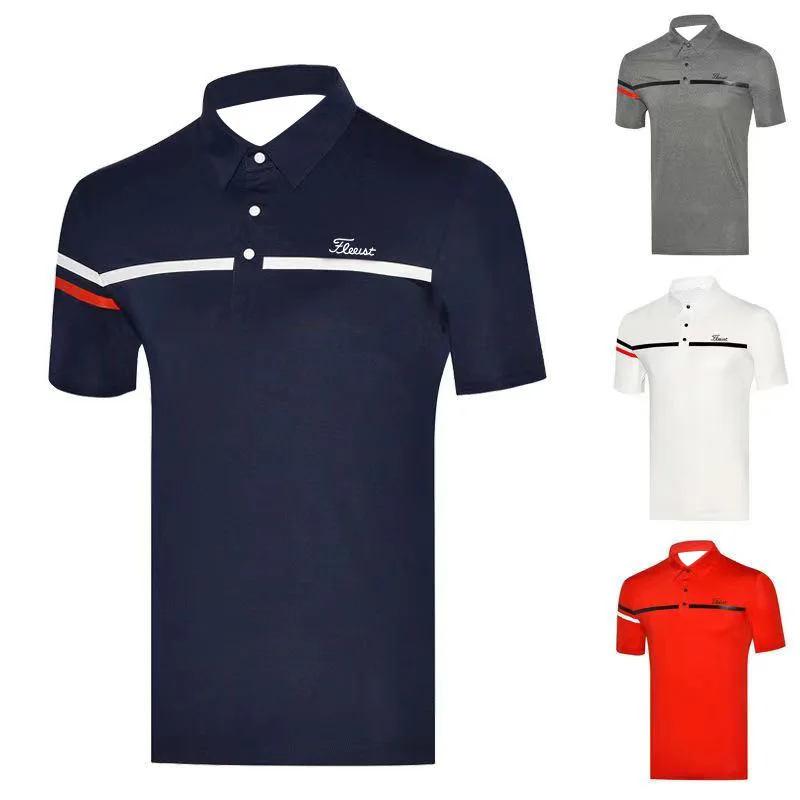 

Men's golf apparel men's shirt summer sport short sleeve t-shirt dry fit breathable polo shirts for men