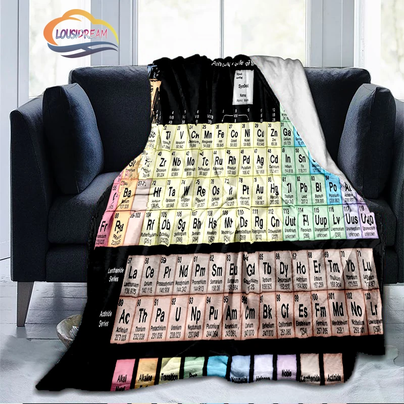 

Color Print Periodic Table Cashmere Blanket Neon Theme Neon Periodic Table Fashion Flannel Blanket Periodic Table