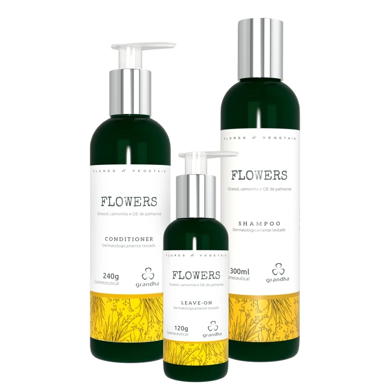 

Grandha Flowers Cabelos Finos E Delicados - Kit 3 Produtos