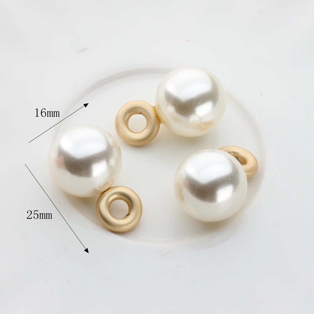 Imitation Pearl Crimp End Beads Round Charms Pendant 17mm 6pcs/lot For DIY Drop Earrings Jewelry Making Findings Accessories | Украшения и