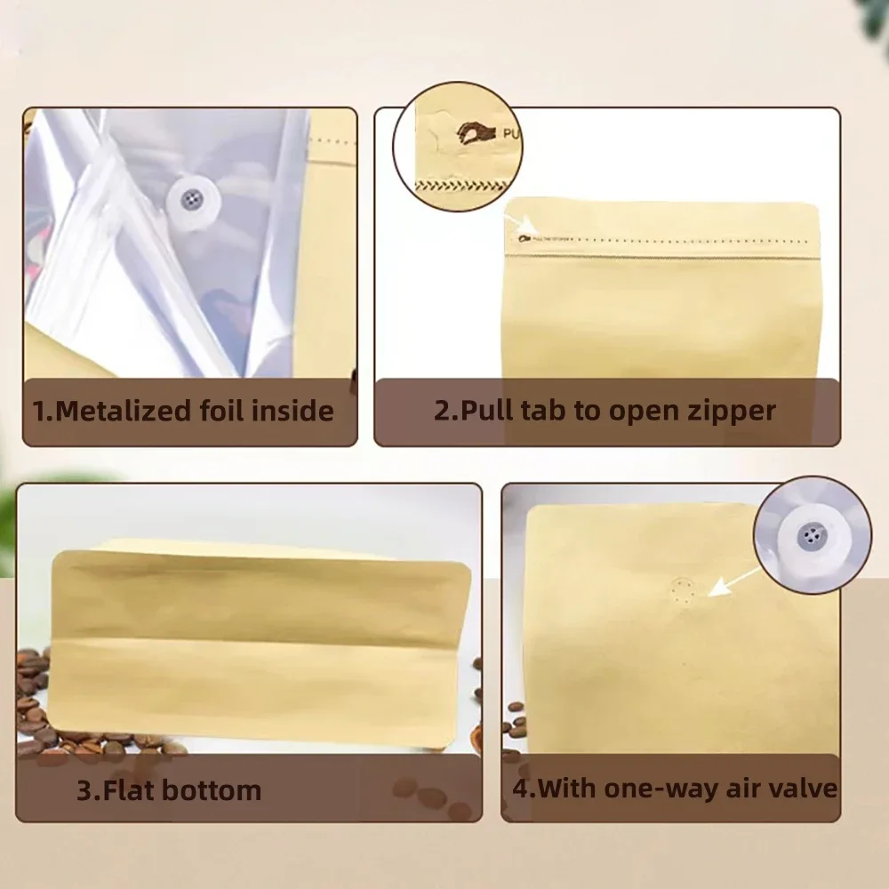 50 шт. экологически чистый блок из крафт-бумаги нижняя упаковочная сумка