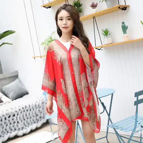Woman Fashion Beach Dress Blouses Sun Protection Cardigan 2023 Summer Beach Holiday Cardigan Women Long Blouses Tops