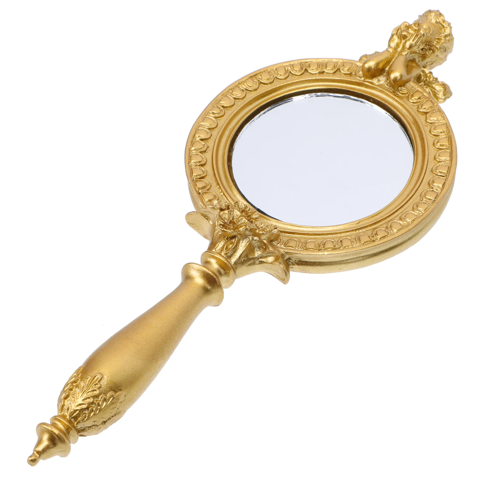 

Vintage Angel Resin Handheld Mirror Female Makeup Mirror Girl Carry Hand Mirror