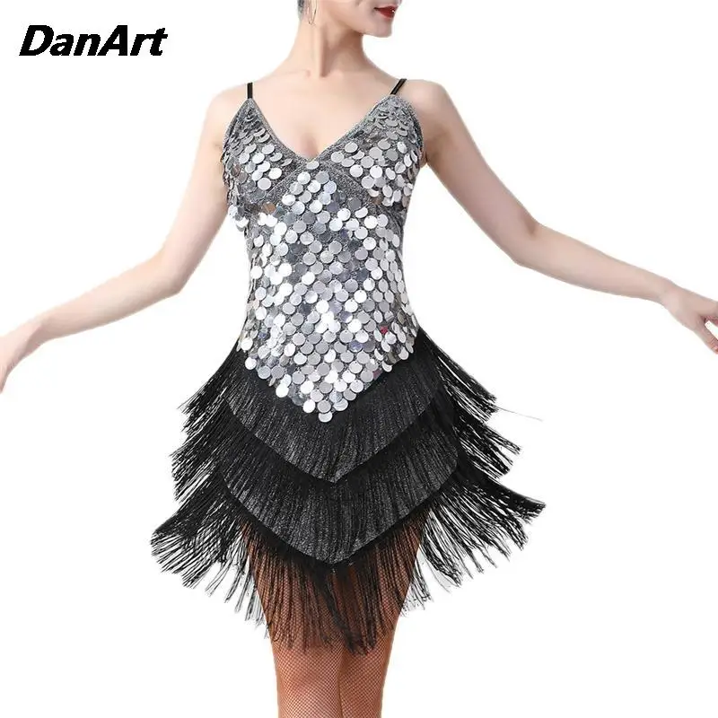 Платье для выступлений в латинских танцах женское танцевальное платье с