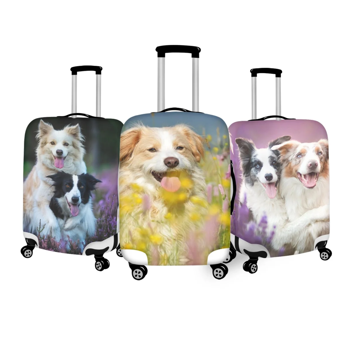 

Чехлы для багажа twoheart sgirl с забавной каймой колли, растягивающиеся Чехлы для путешествий, пылезащитные чехлы на колесиках