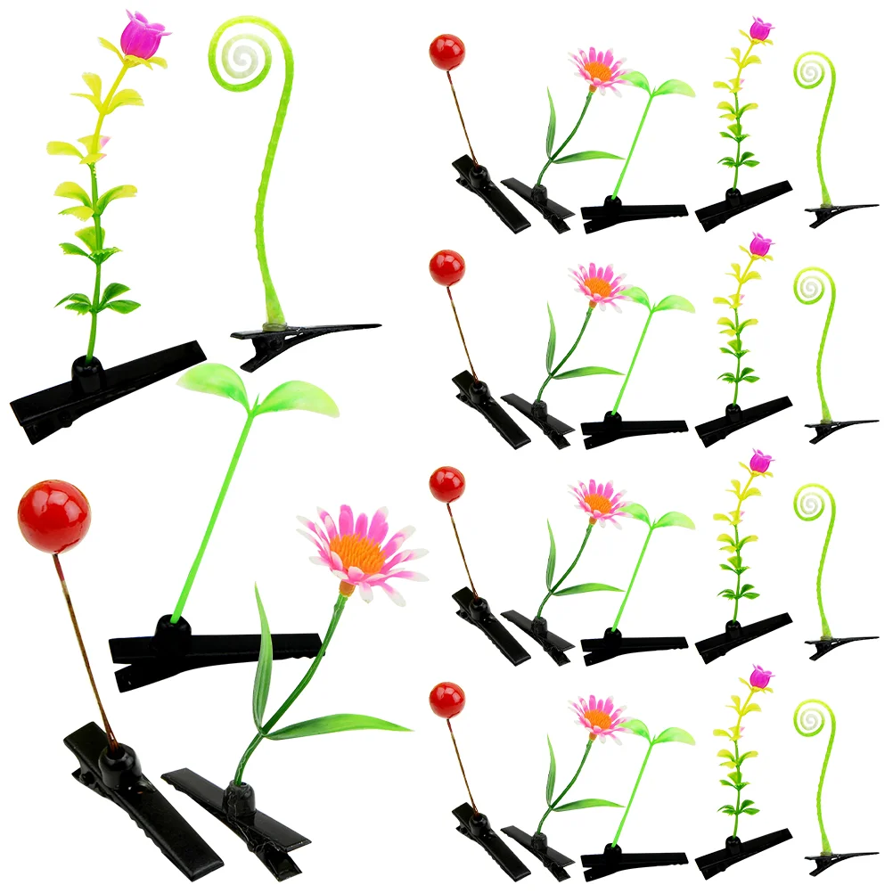 30 шт. заколка для волос с имитацией растения зеленые зажимы аксессуары цветов