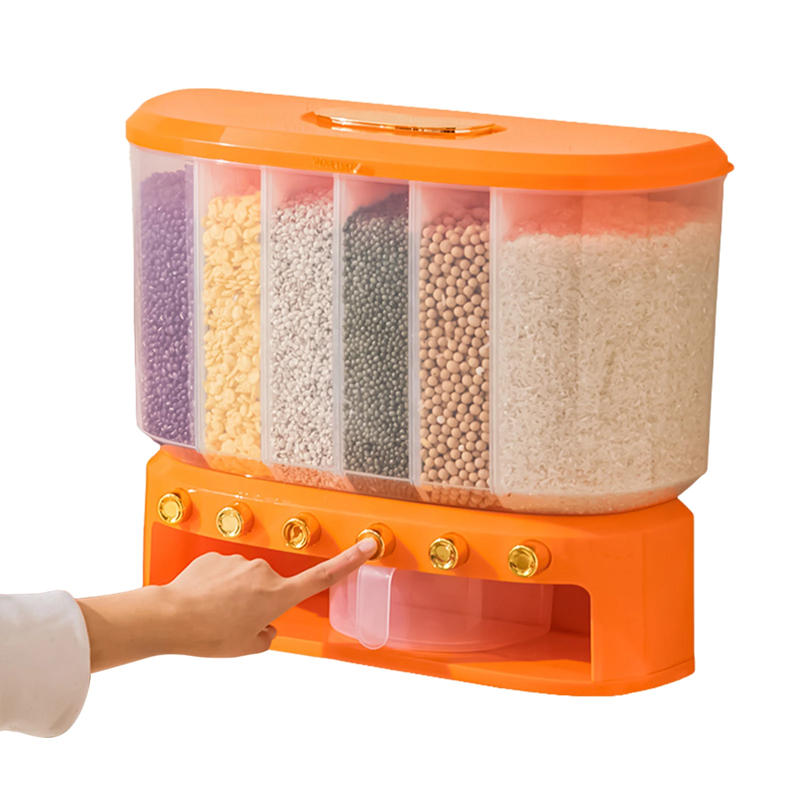 

Wall Mount Cereal Dispenser Cereal Dispenser Countertop Wall Mounted Sealed Grain Container Storage Rice Dispenser For Laundry