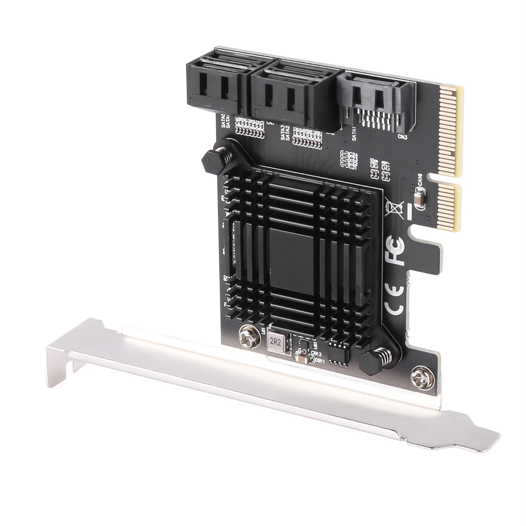 

PCIE to 5-Port SATA III 6 Gbps SATA Controller Expansion Card Computer Chassis Adapter Card JMB585 with 5 Cables