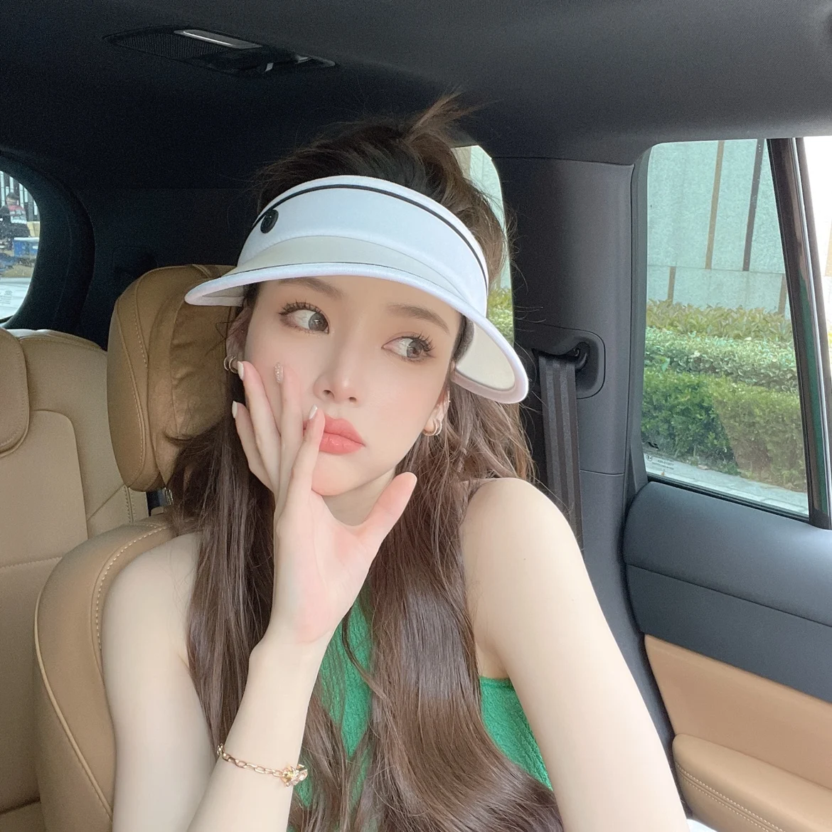 Golf hat Japanese summer uv-proof sun hat female UV-proof beach sun hat riding a bike with an empty top to cover the face