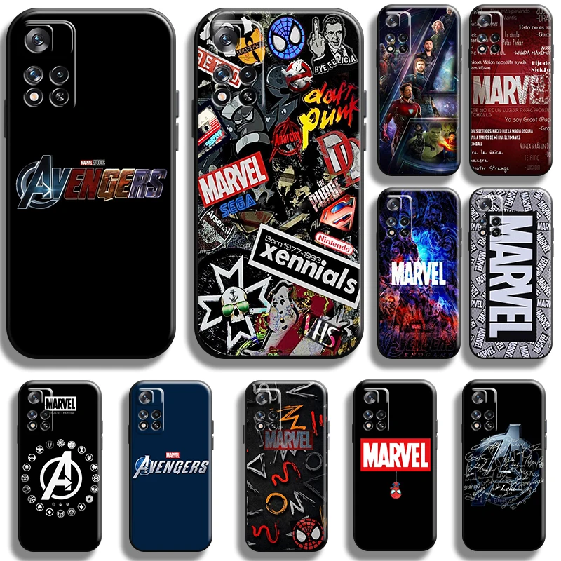 

Marvel Fashion Logo For Xiaomi Redmi Note 11 11T 11S 10 10S 10T 9 9S Pro Redmi 10 9 9T 9A 9C Phone Case Full Protection Funda