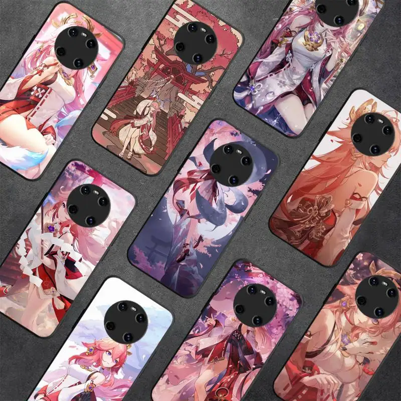 

Genshin Impact Yae Miko Phone Case For Huawei Y 5 Y62019 Y52018 Y92019 Luxury funda case for 9prime2019