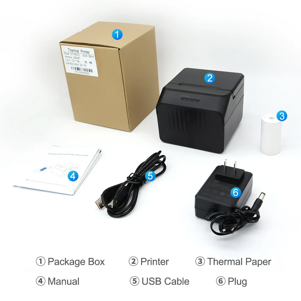 Термопринтер для чеков и этикеток Milestone Mini Desktop Pos 2 дюйма 58 мм Bluetooth термопринтер