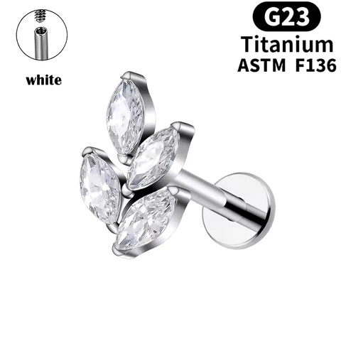 Серьги-гвоздики из титана с инкрустацией циркония