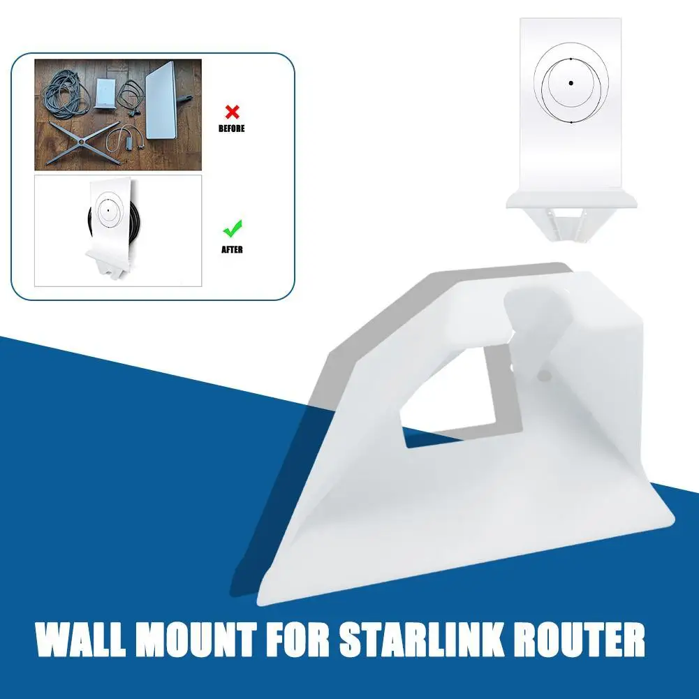 

White WiFi Router Protective Holder Wall Mount Bracket Holder Stand For SpaceX Starlink Gen 2 Router Bracket Stand With Screws
