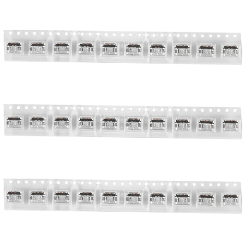 

30 шт., разъем Micro-USB типа B, 5 контактов