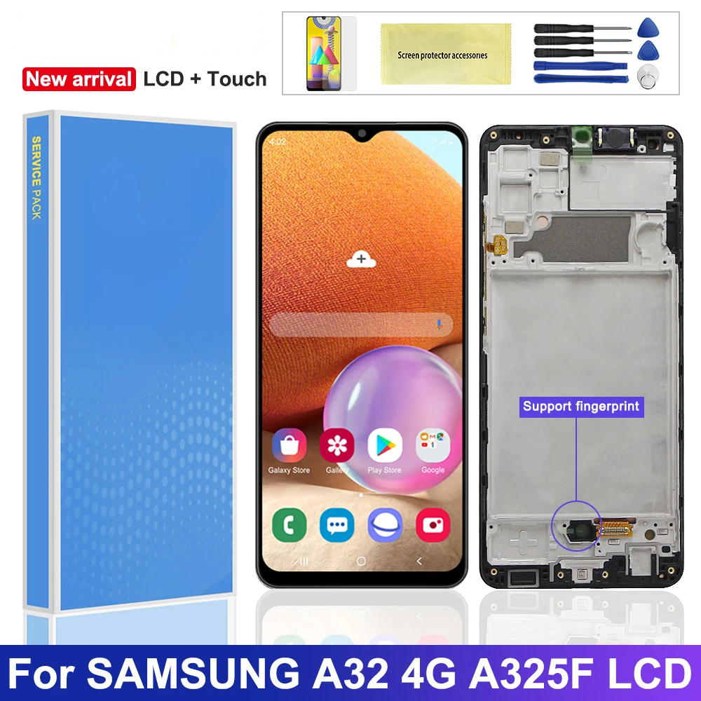 

Оригинальный 6,4 ''экран для Samsung Galaxy A32, ЖК-дисплей, сенсорный экран, дигитайзер в сборе для Samsung A325 A325F A325M A325F/DS