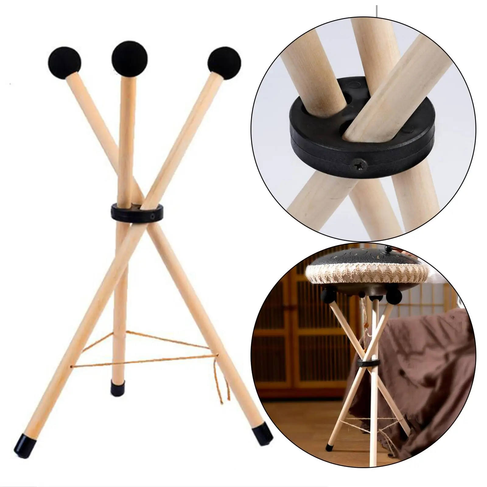 

Drum Holder Tripod Foldable Triangular Snare Holder Bracket Stable Tongue Drum Tripod Stand for Triangular Drum Percussion Parts