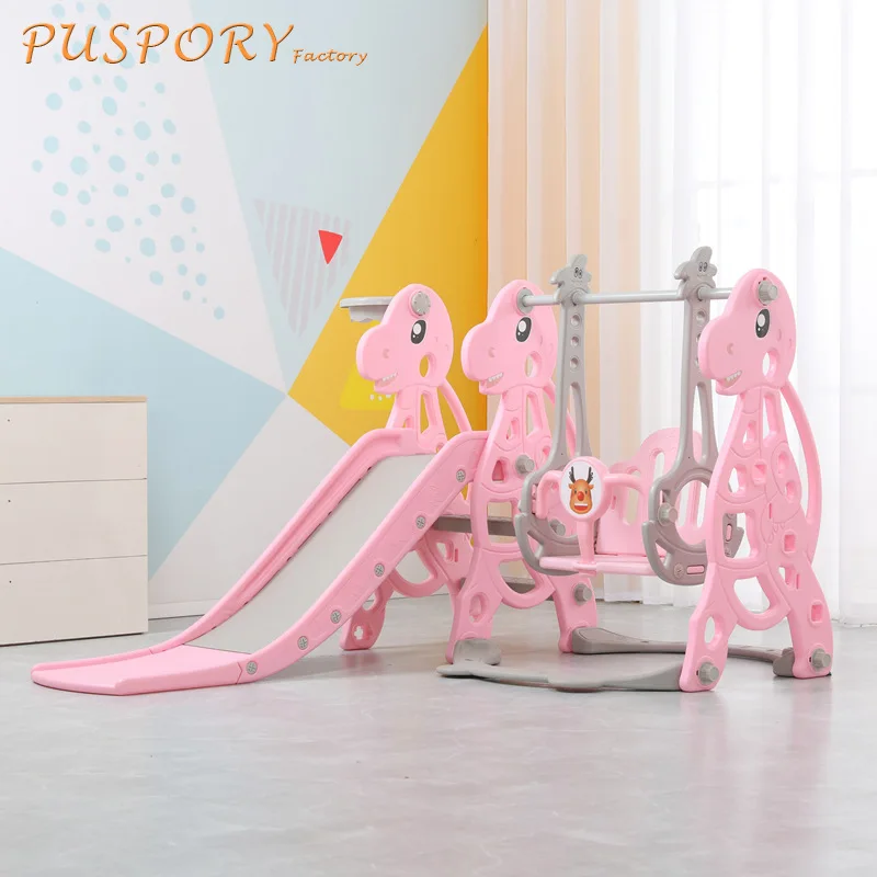 

Детская горка, милая мультяшная форма динозавра, домашняя качели, горка, комбинированная Детская домашняя маленькая игровая площадка, игру...