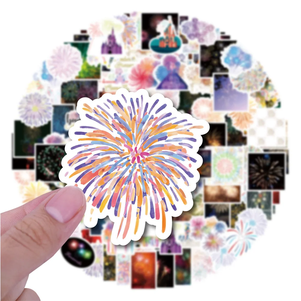 

60pcs Aesthetic Cartoon Fireworks Stickers For Stationery Laptop Scrapbook Graffiti Sticker Craft Supplies Scrapbooking Material