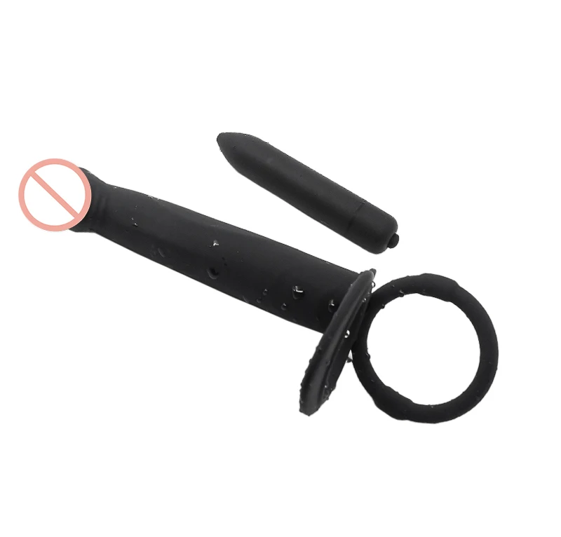 Силиконовый двойного проникновения искусственный член фаллоимитатор