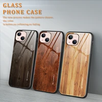 for iphone 14max luxury wood grain phone case for iphone 13pro max 12pro 12mini 11pro colorful tempered glass cover 7p 8p 7g 8g