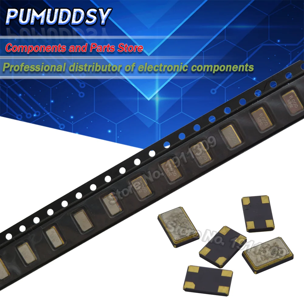 10 шт. SMD 3225 SMD, пассивная Железная Ткань, 8 МГц, 10 МГц, 12 МГц, 16 МГц, 20 МГц, 24 МГц, 26 МГц, 30 МГц, 32 МГц, 40 МГц, 48 МГц, 8,000 МГц
